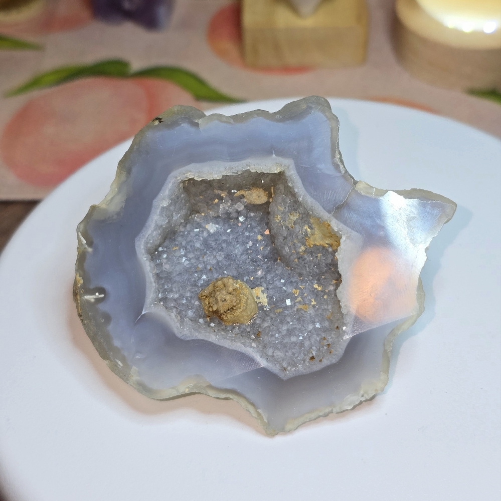 Druzy Blue Agate Raw Freeform With Uv